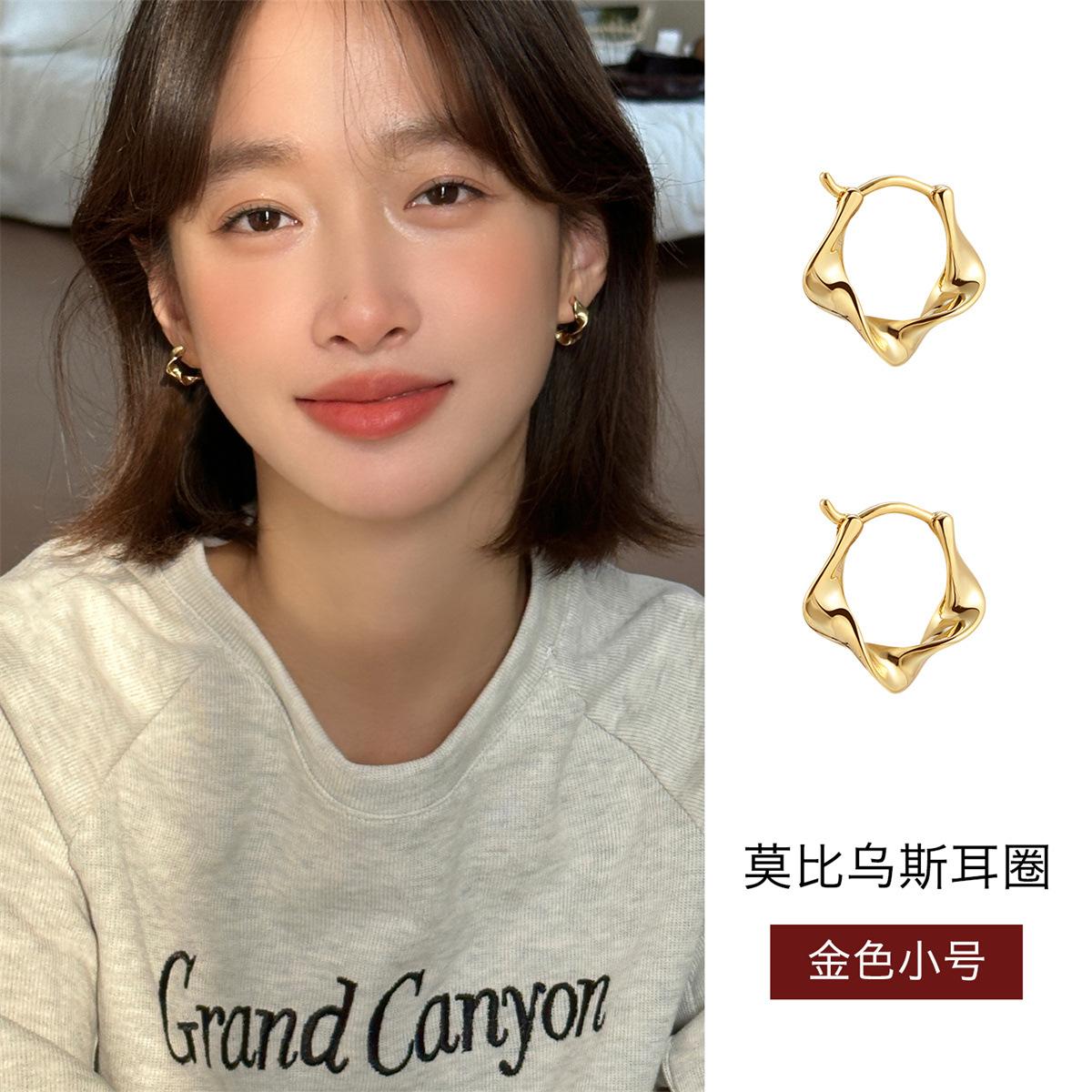 

Изысканный дизайн Mobius ушная пряжка женская индивидуальность простые простые серьги-кольца модные и универсальные новые серьги ушная пряжка 925 Silver Needle