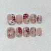 Summer Sweetheart Handmade Full Cover False Nails Kawaii Cartoon Cat Flower Cat Eye Short Square Reusable Fake Nail Stickers
