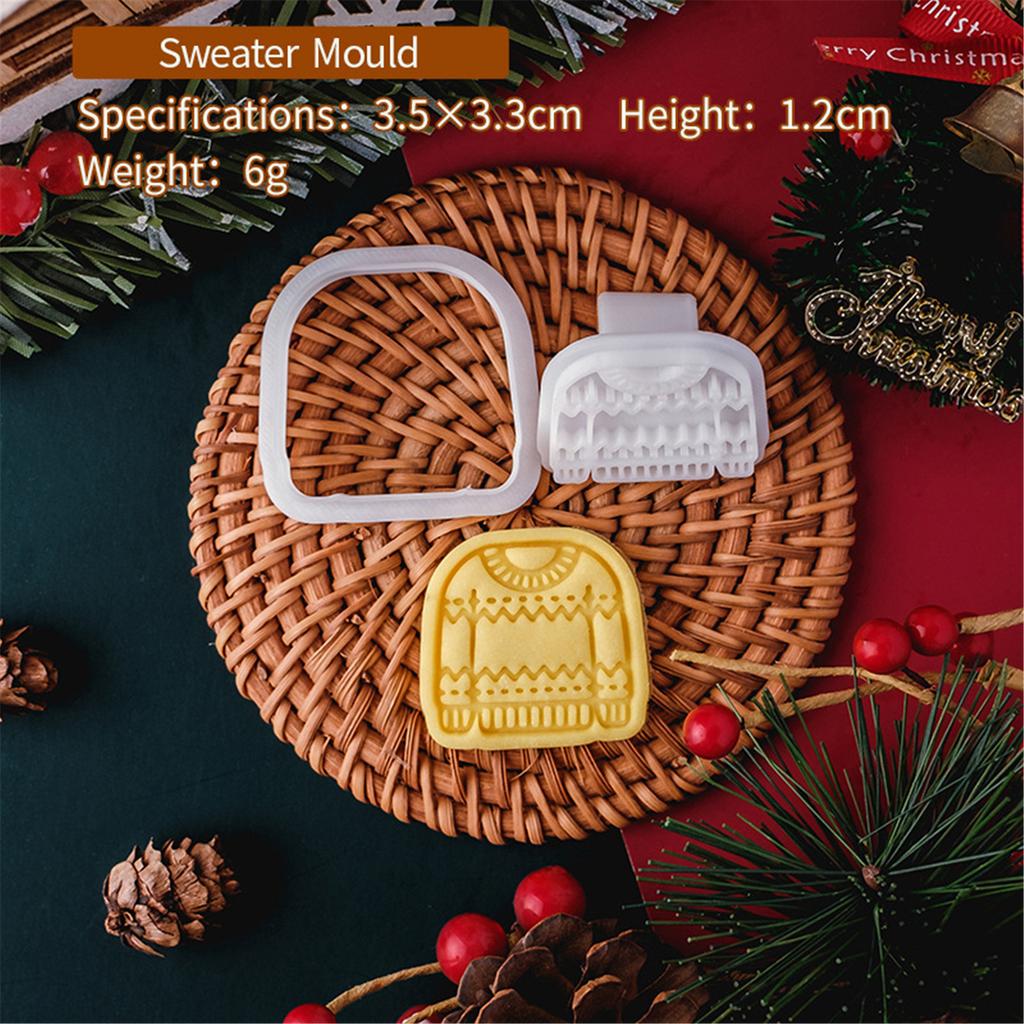 Plastic Biscuit Molds Cookie Embossing Moulds Christmas Patterned Cookie Cutters Baking Tools Plastic Baking Accessories