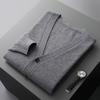Spring And Autumn Wool Cardigan Men'S V-Neck Thin Knitted Sweater Jacket Loose Long Sleeve Cashmere Sweater Youth Large Size