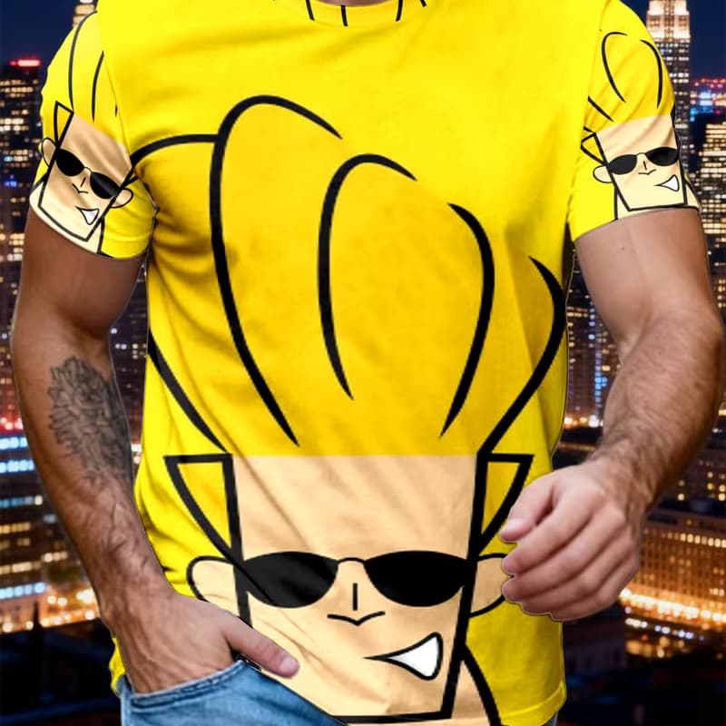 

Men s fashion 3D printed men s T-shirt round neck short sleeve, trendy street wear S