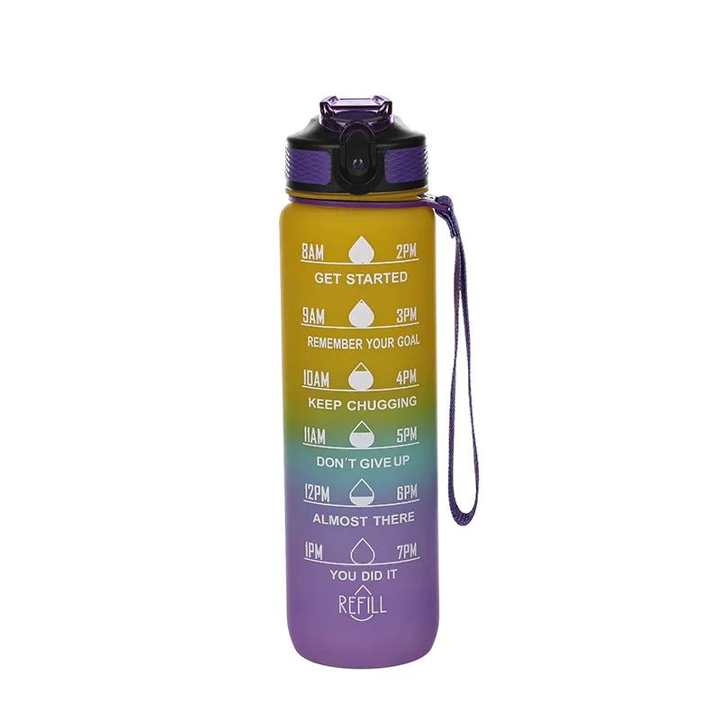 1 Liter Sport Water Bottle Motivational Water Bottle Leakproof Bottles Drinking Outdoor Travel Gym Fitness Jugs for Kitchen Cups