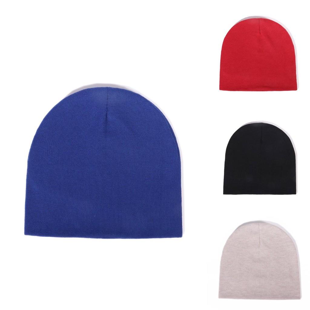 Trendy Fall Knitted Cap With No Brim And Warm Polyester Material For Outdoor Activities