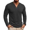 Men's Long Sleeve V-Neck Shirt Casual Base Layer Top for Everyday Wear