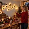Cozy Home Holiday Wall Scenes LED Reindeer Decoration, 3D Light-Up Wooden Christmas Glow Silhouette Lights, Warm Backlit Rustic Decorations