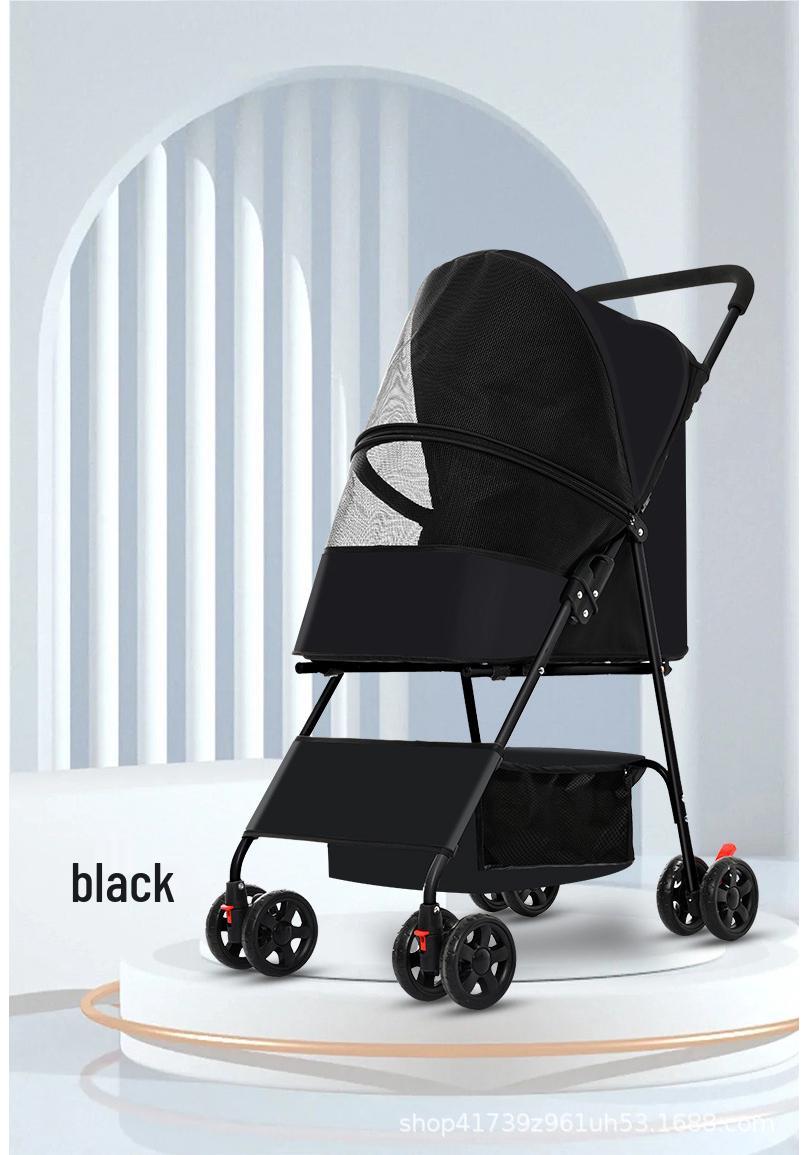 Ultra-Light Foldable Pet Stroller for Small Dogs & Cats - Easy One-Button Fold, Breathable Design. Pet Stroller 101 чёрный