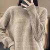 Women's Winter Wool Cashmere Sweater: Loose, Round Neck Pullover in Solid Colors