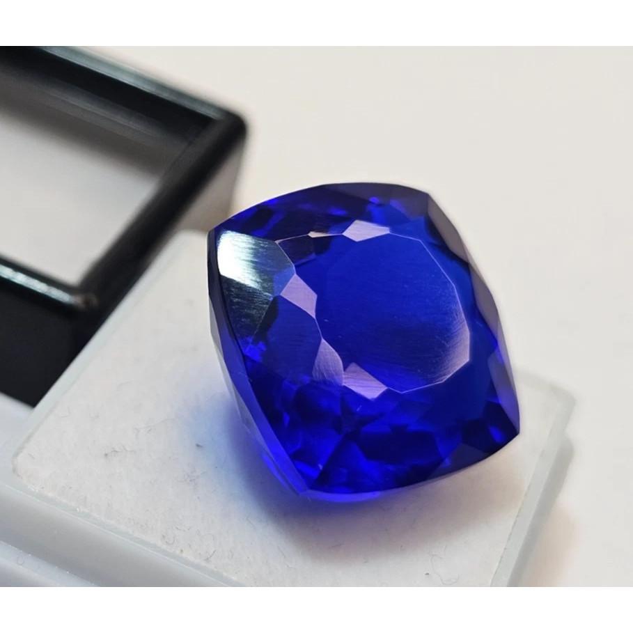 Blue Tanzanite Natural 20+ Ct Cushion Cut Fabulous Certified Loose Gemstone