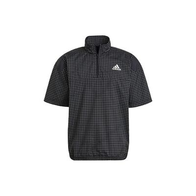 Camiseta de Manga Curta Estilo Esportivo com Meio Zíper Primeblue Masculina Tops Preto GP8656