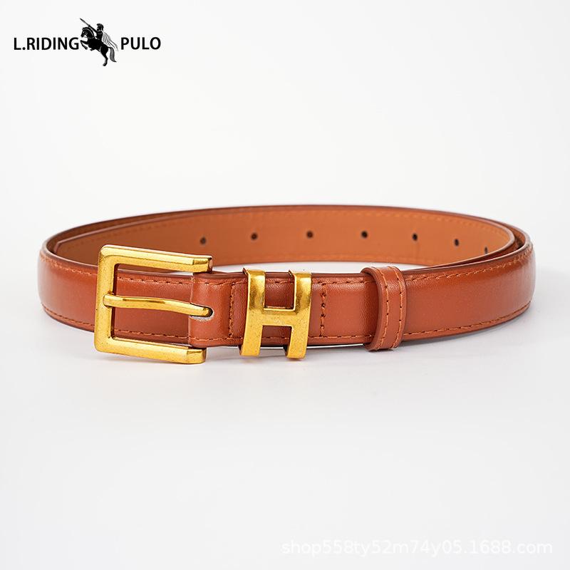 Women's Belt Versatile New Style Letter I-shaped Buckle Belt Women's Decorative Coat Trendy High-end Belt