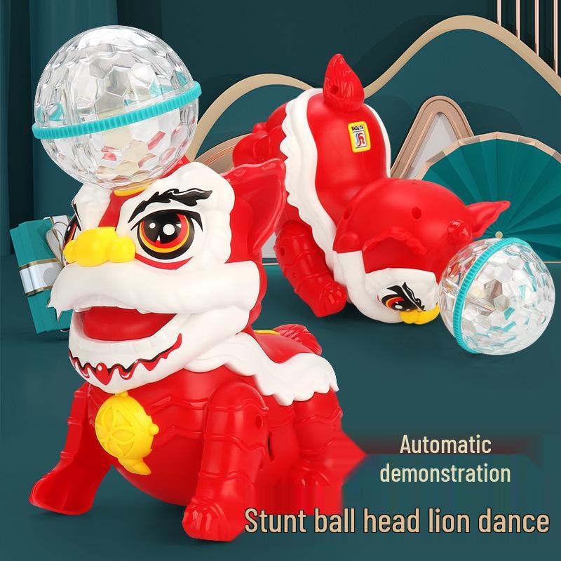 Electric Dancing Lion with Rotating Lights & Music - Toy for Kids | National Trend Lion Dance Birthday Gift