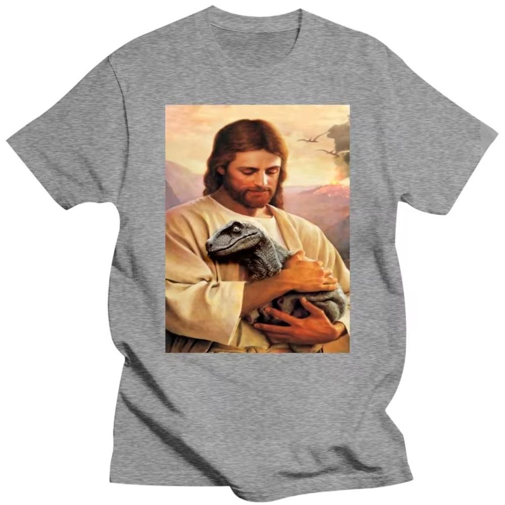 Summer Fashion Tshirt Jesus Raptor T Shirt Men Brand T-shirt Jesus Raptor Jesus Raptor Trend Trending Male Cotton Teeshirt