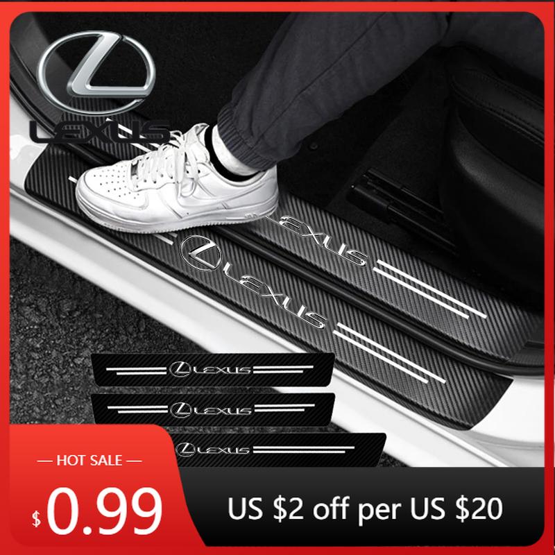 Interior Stickers Car Door Carbon Fiber Sill Protector Stickers For Lexus RX330 IS250 Ct200h ES300h RX350 IS300h NX300h RX400h E