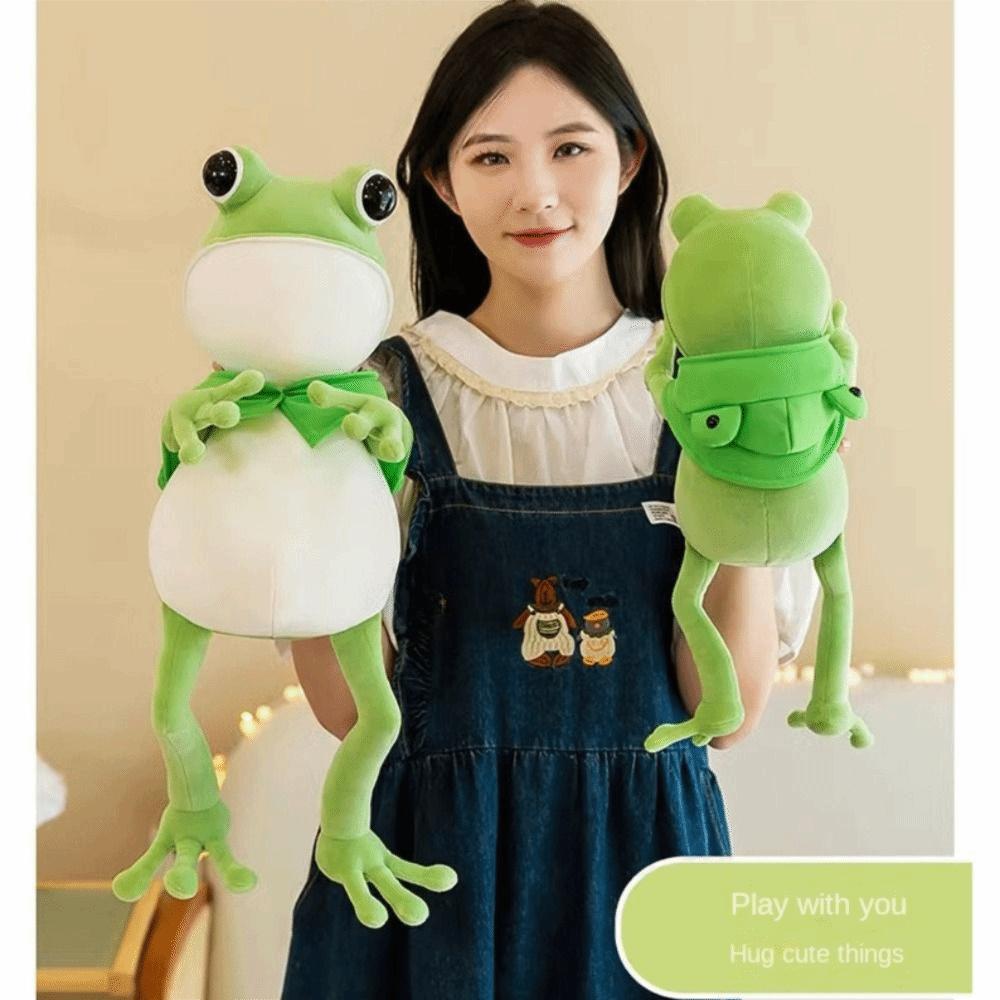 With Cloak Green Frog Doll Comfortable Long Legged Frog Plush Pillow Frog Plush Toy  Kids Gift