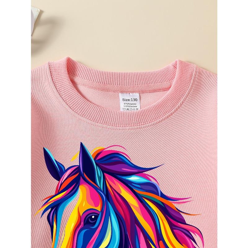 Kids Sweatshirt,Casual Sweatshirt Printed Round Neck Pullover, Round Neck Fashion Sweatshirt Featuring Prints, Autumn and Winter