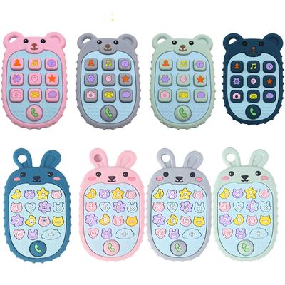 Neuer Babybeißring Handyform Silikonbeißring Zahnungsspielzeug Kinder Sensorisches Lernspielzeug Babygeschenkset
