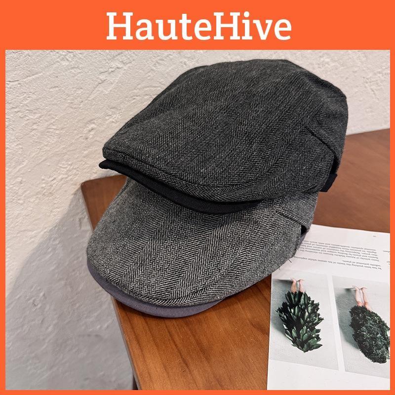 Beret Stripes Fashion Hat With Windproof Breathable Design For Gifts Winter
