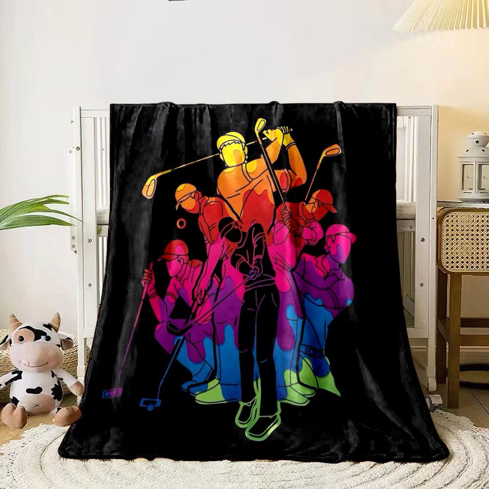 Golf Players Ombre Art Blanket bedroom Blanket for Livingroom Couch lunch break Soft throw for Friend's festival Gift