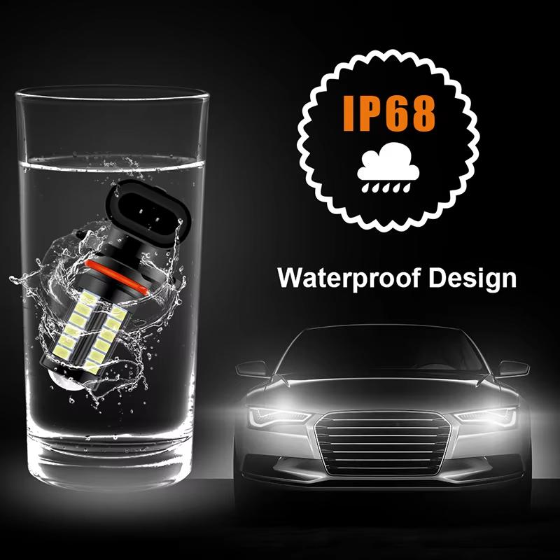 2PCS Car H11 LED 12-24v Fog Light Bulb Canbus 5630 33 LED Fog Lamp Headlight Bulb Running Light Bulb Driving Lamp White Amber