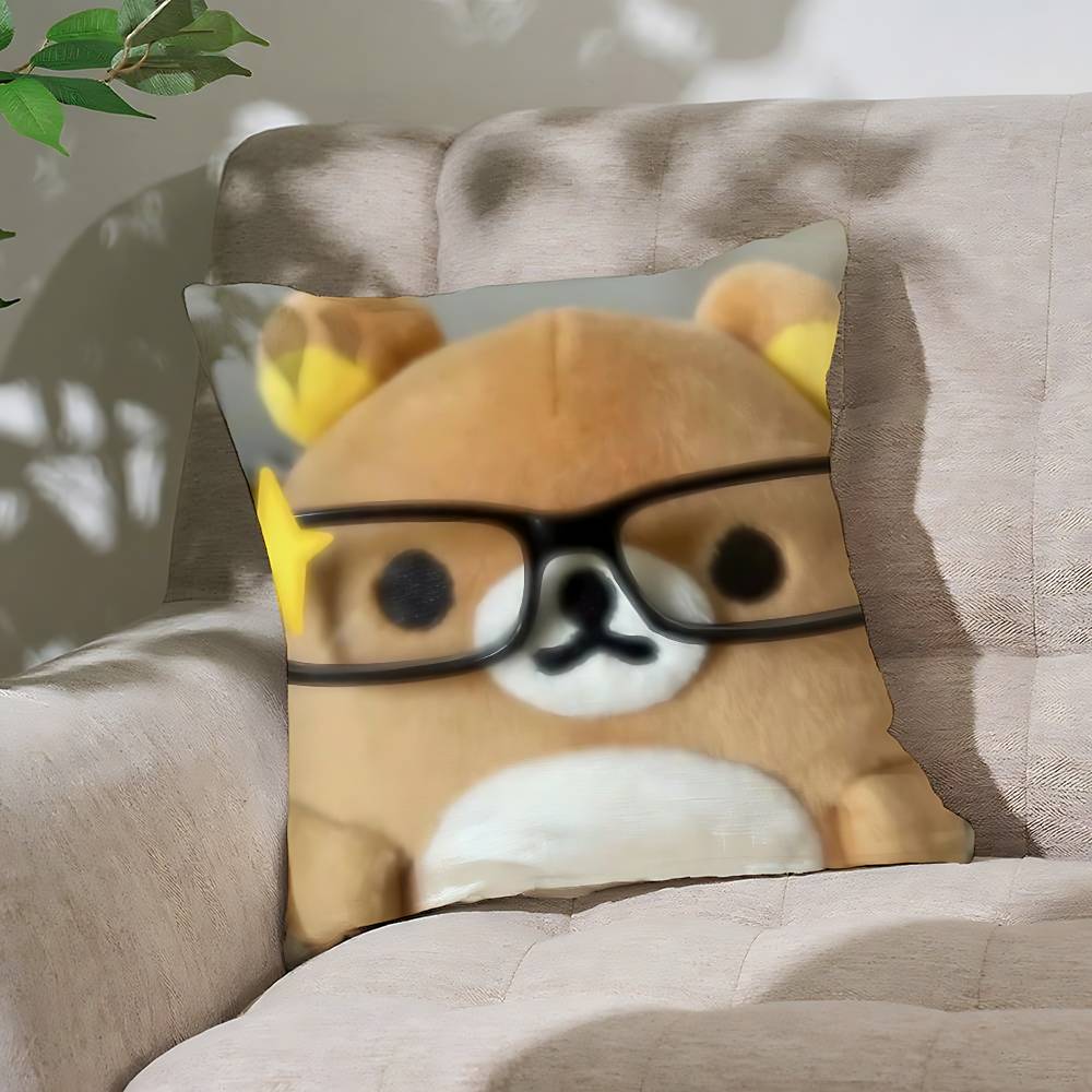 Cute LrilakkumaS Kawaii Pillow Case Cushion Cover Soft Cute Throw Pillow Case For Car Sofa Pillowcase Polyester With Zipper