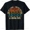 Hecho en 1989 Todas las Piezas Originales Divertida Camiseta de Cumpleaños Nacido en 1989 Unisex Verano Ropa de Calle Tops Ropa de Calle Camisas