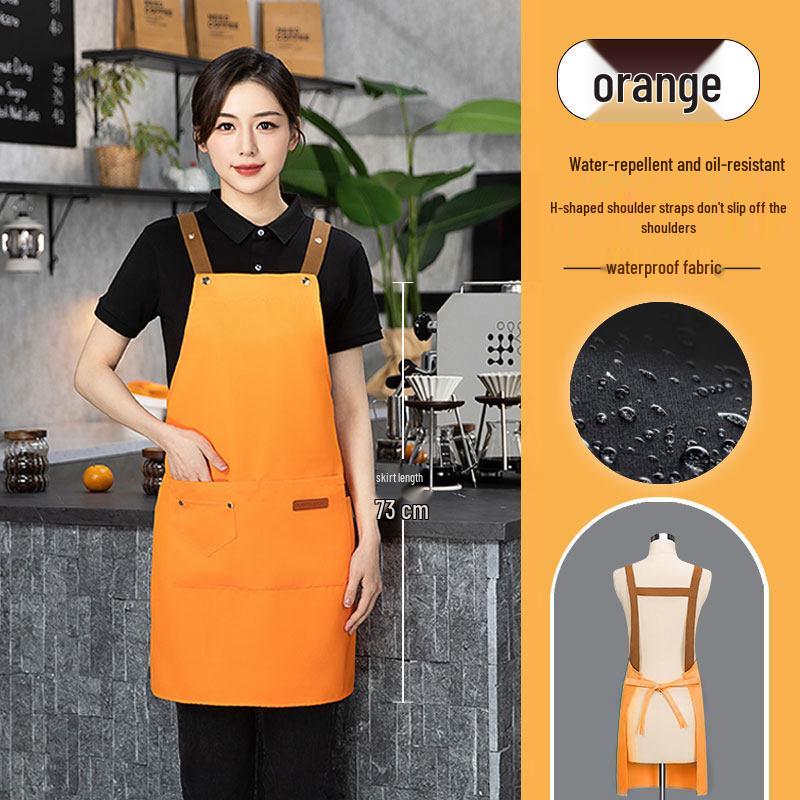 Oil & Waterproof Apron with Waistband for Coffee & Tea Shop Waiters - Custom Logo Printing Available