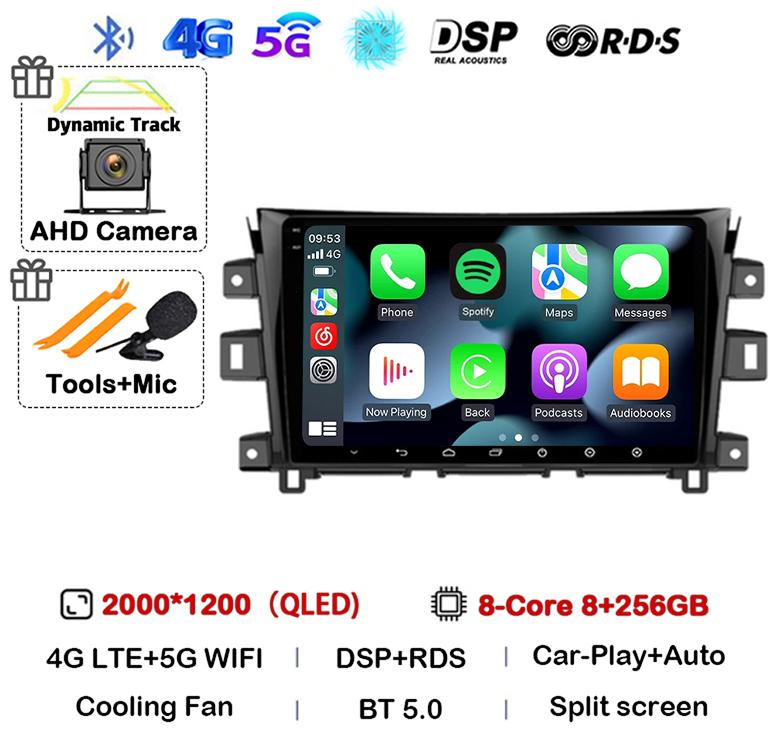 Android 14 Carplay Auto 360 Cameră Pentru Nissan NAVARA Frontier NP300 2011 - 2018 Multimedia Video Player GPS Radio Auto DSP Stereo