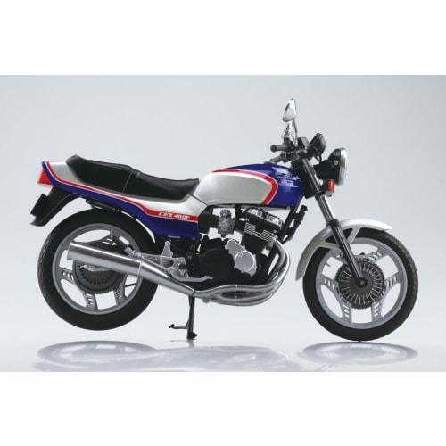 Aoshima Bunka Kyozai Skynet 1/12 Scale Complete Honda CBX400F Motorcycle In Pearl/Candy Blue