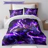DBZ Patrón de Impulso Juego de Colcha Ropa de Cama Funda de Colcha Funda de Almohada Decoración del Hogar Regalo de Cumpleaños (1 * funda nórdica + 2 * fundas de almohada, sin núcleo)