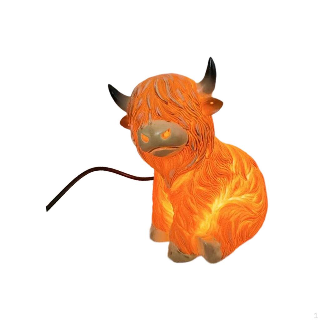 Cattle Lamp 3D Cow Night Lighting Accent Light Animal Table for NightStand Farmhouse