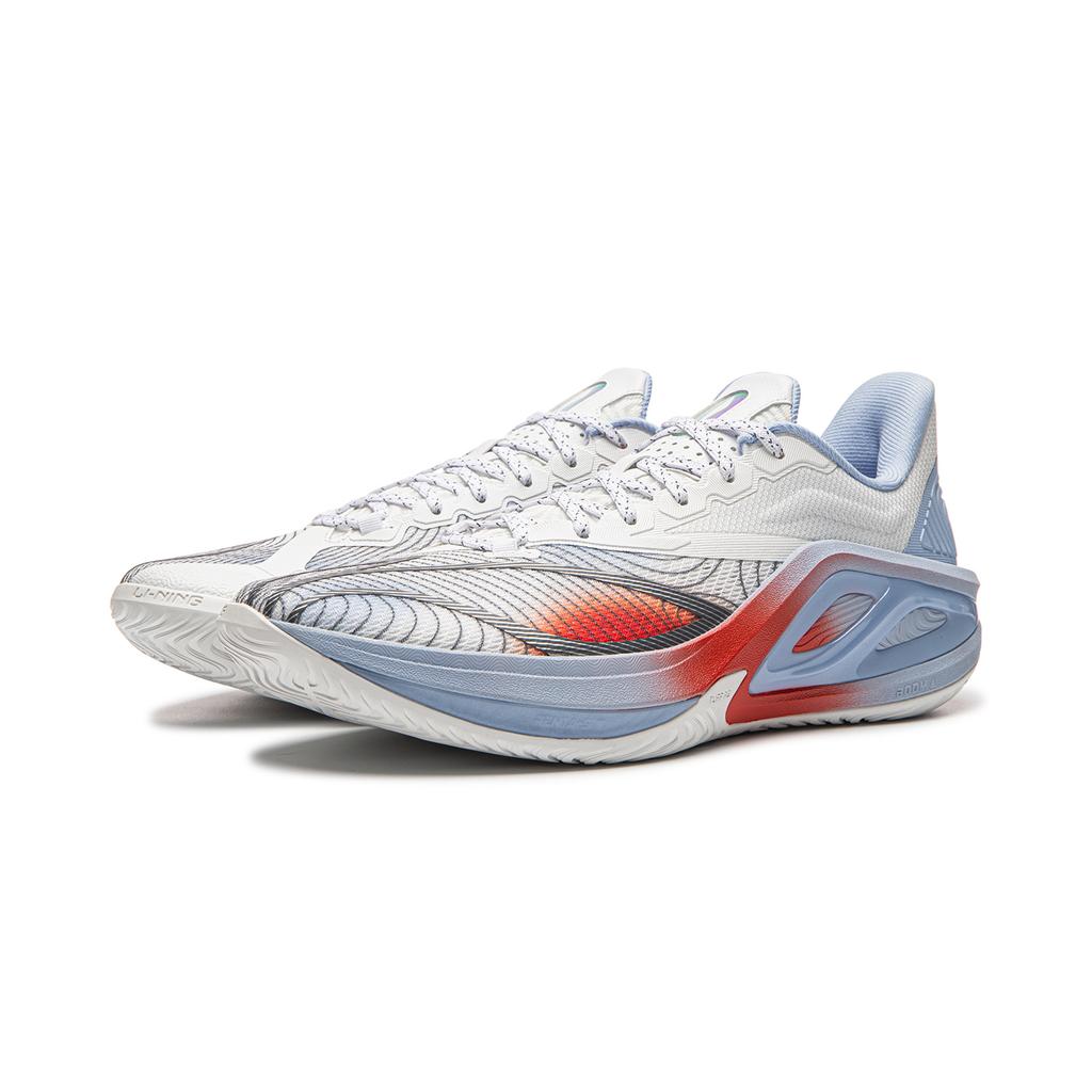 Li Ning Hurricane 2 Low top Professional Competition Basketball Shoes Men's White Blue Red ABAW023-2