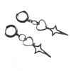 Korean Fashion Punk Hollow Heart Star Dangle Earrings