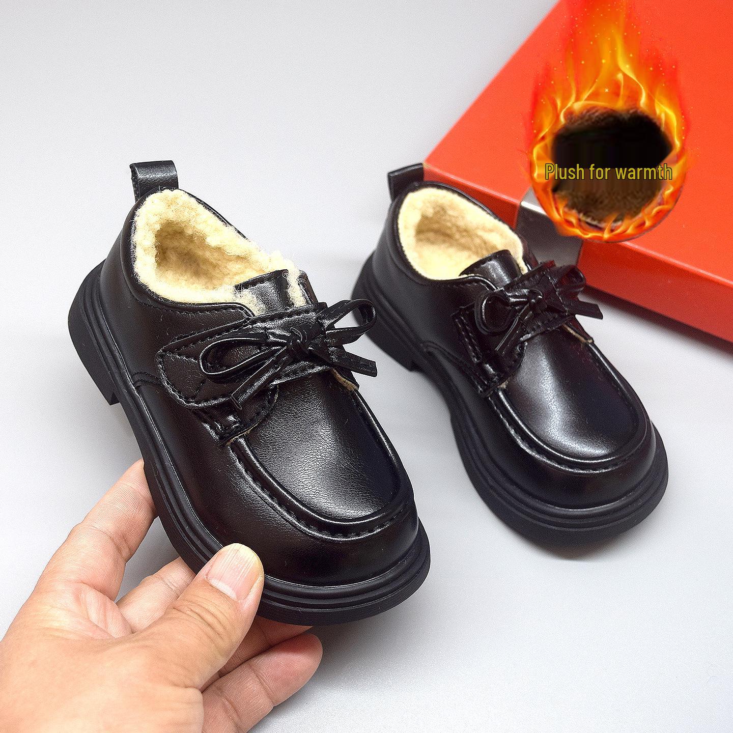 

Girls Soft Sole Black Leather Loafers - Spring & Autumn Performance Shoes Size 24-29 Full Set (6 pairs)