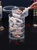 Rotating Jewelry Storage Box Makeup Storage Rack Bracelet Earring Round Plastic Organizer Boxes Holder Display Rack with Cover