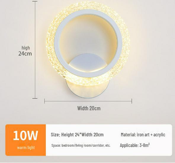 Nowoczesna lampa ścienna LED do sypialni, przy łóżku lub do korytarza