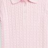 Polo Ralph Lauren Dress Ss24 Logo Embroidered Ribbed Solid Short Sleeve Kids Dress Light-Pink CWPODRSG3D20797-650