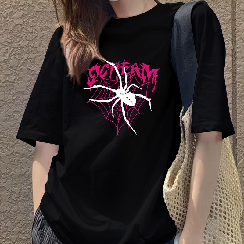Vielseitiges & Strapazierfähiges Damen T-Shirt mit Rundhalsausschnitt und Kurzen Ärmeln