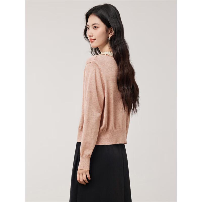 Women's Lace-Trim Knitted Cardigan