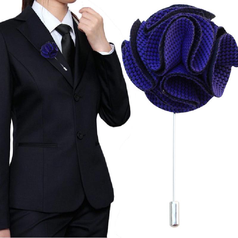 Simple Rose Brooches Pins Cloth Grid Brooch Suit Coat Pin on Coats & Jackets (Women)