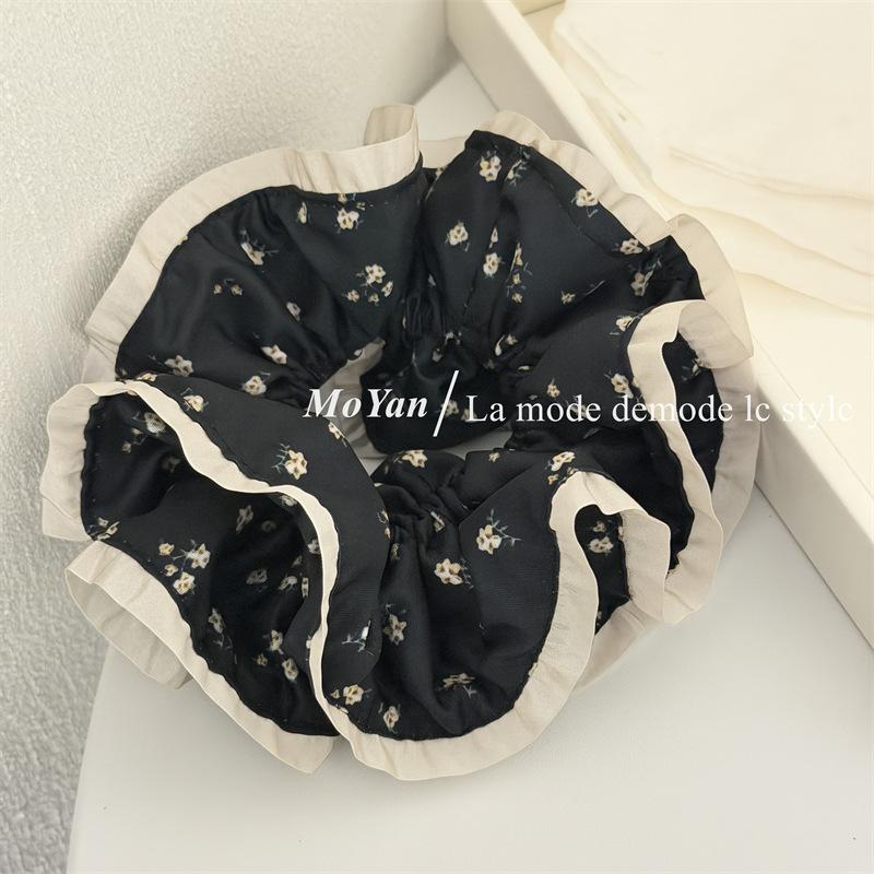 

Маленькая Цветочная Двухслойная Плетеная Повязка на Талию для Ретро Косичек - Эластичная Резинка для Волос для Шикарного Хвоста чёрный