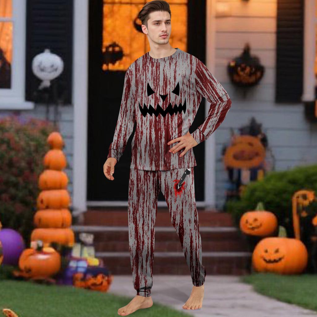 Print Cute Family Set Pajamas, Home Clothes, Family Set Long Sleeve Top Pants Set