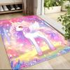 Custom Name Magical Unicorn Fantasy Carpet Rug Customizable Soft Washable Anti-Slip Home Living Room Sofa Mats Personalized Rug. 0909132