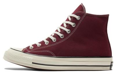 1970s Canvas Shoes Unisex High Top Dark Purple Red A01448C