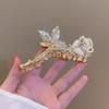 High-End Women's Rhinestone Hair Shark Clip - Large, Stylish, and Trendy Hairpin
