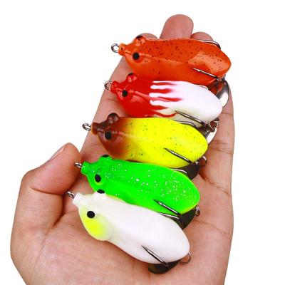 5Only6CM 12.8GThunder Frog Artificial Bait Set, Sequined Bionic Frog Fishing Lure, Special Box for Lure Fishing