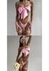 Elegant European & American Bow Hollow-Out Lingerie 3-Piece Underwire Set