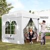 2x2m Pop Up Gazebo With Curtain Walls And Windows White