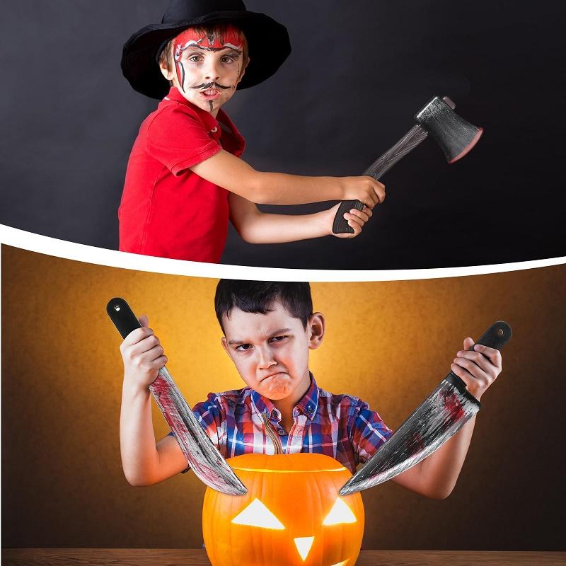 Falešný nůž s falešnou krví Rekvizita Plastová Halloweenská rekvizita Nůž Hračka Pro Scream Rekvizity Nůž Strašidelné Kostýmové Doplňky Make-up Párty