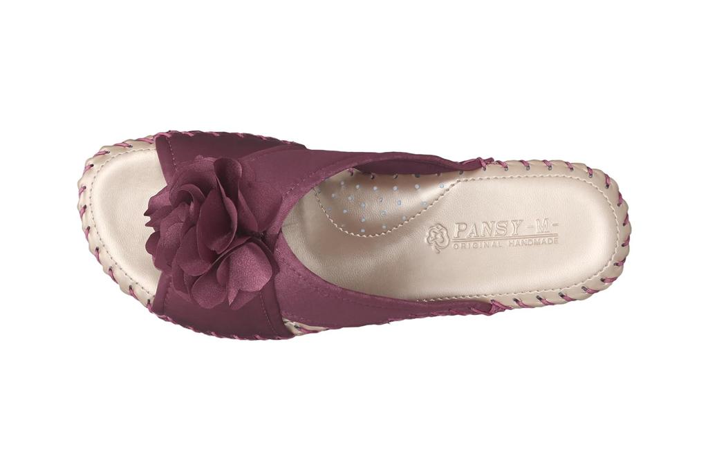 Pansy 9473 Satin Indoor Size L Women's Slippers, Shoes, Purple,
