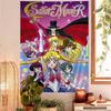 Cartoon SSailor Classic MMoons Printed Large Wall Tapestry Art Science Fiction Room Home Decor Decor Blanket